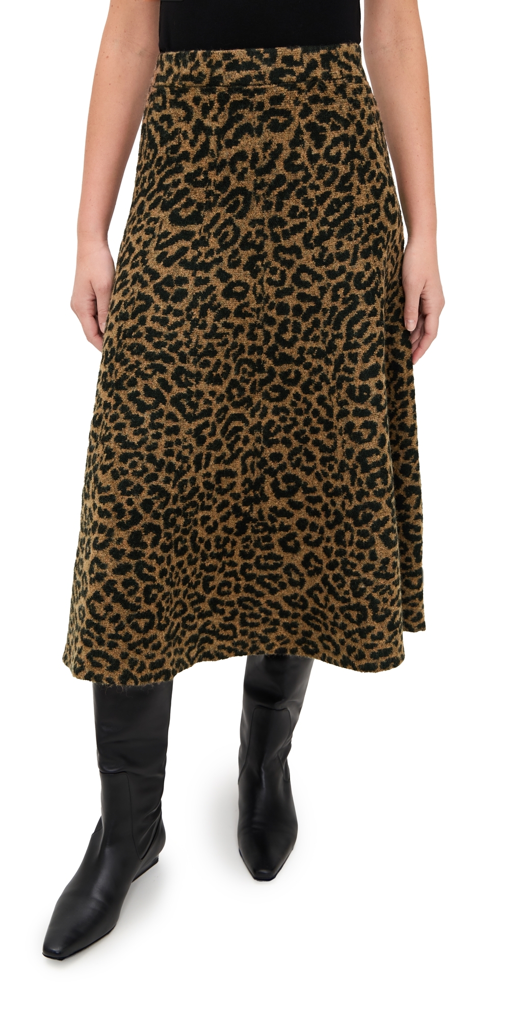 Cheetah A Line Skirt Camel Cheetah