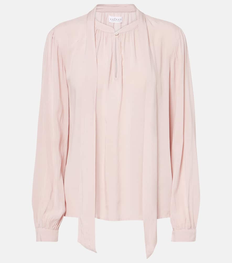 Velvet Gabrielle draped rayon challis blouse