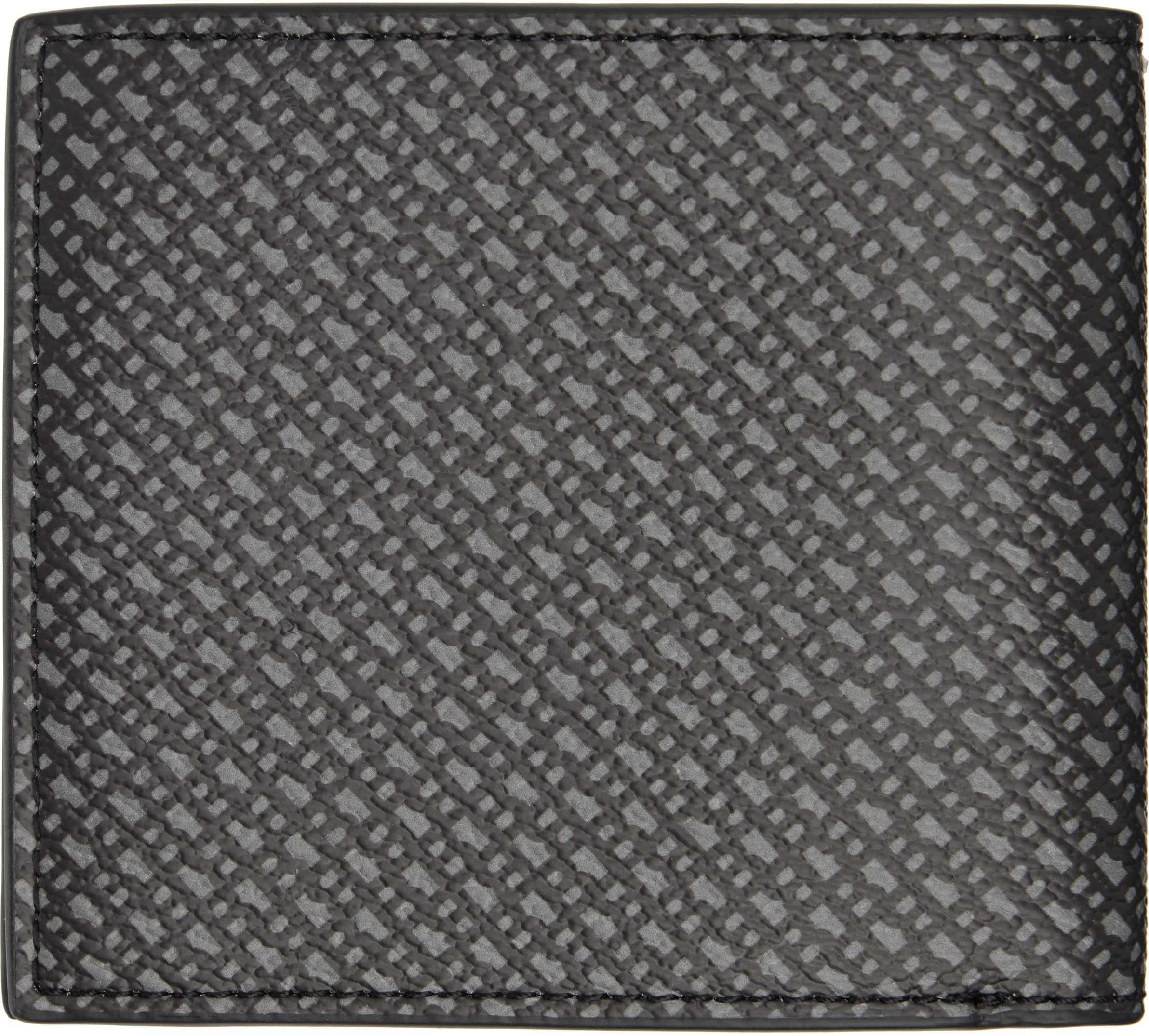 Black Grained Faux-Leather Wallet