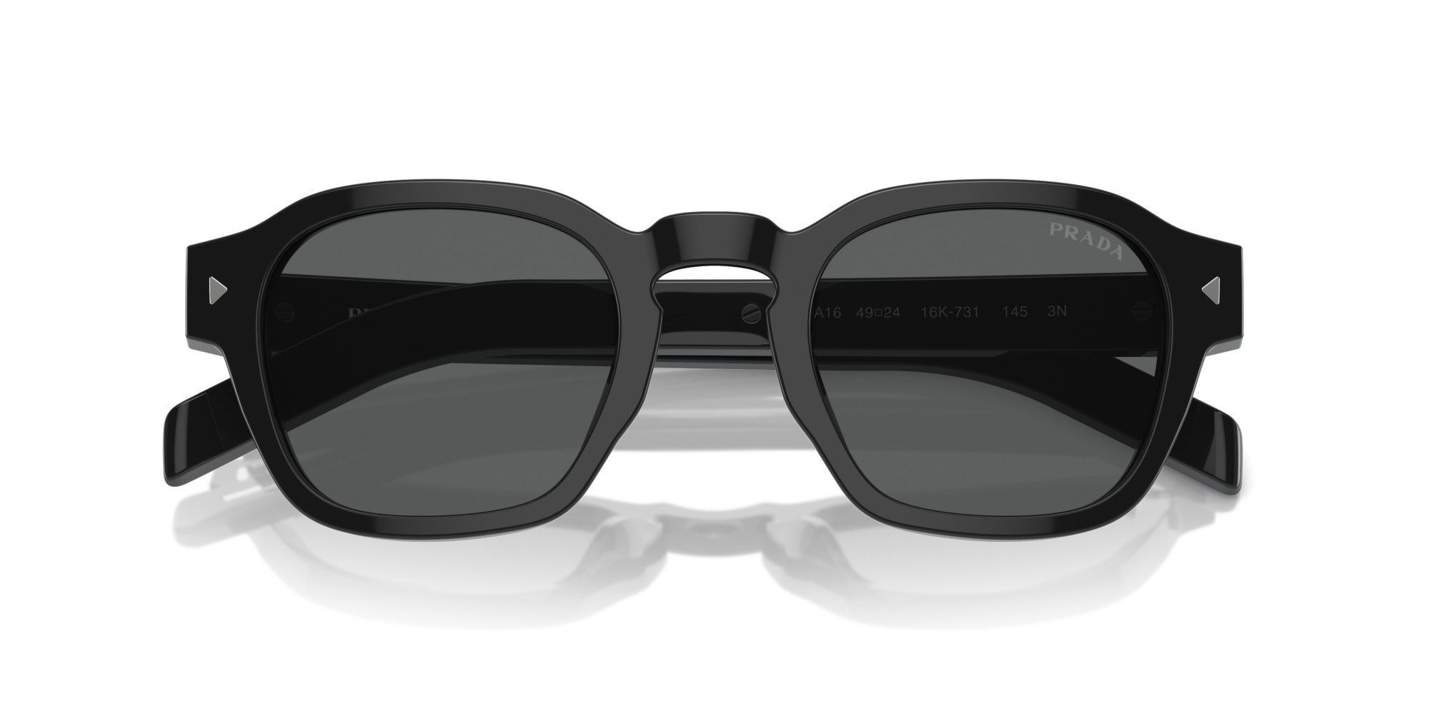Prada Man Prada PR A16S 16K731 Sunglasses Acetate Black Grey Pantos Norma