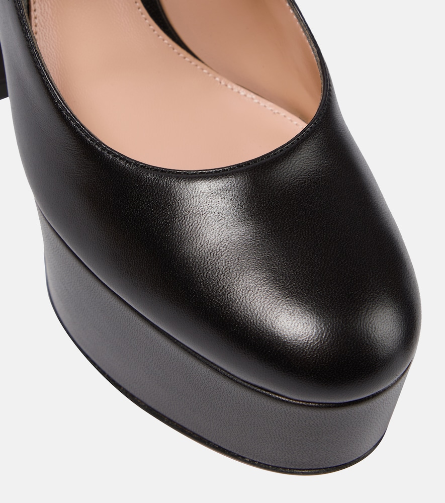 Mary Jane leather platform pumps