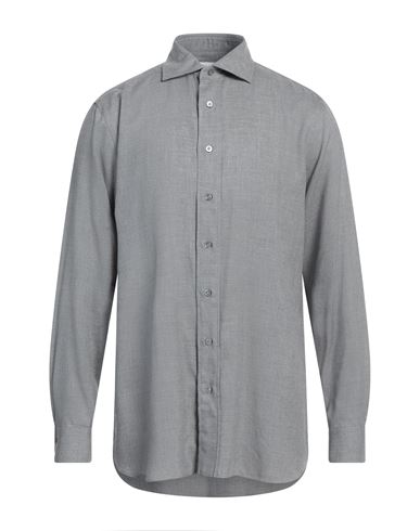 Lardini Man Shirt Grey Size 17 Modal, Wool