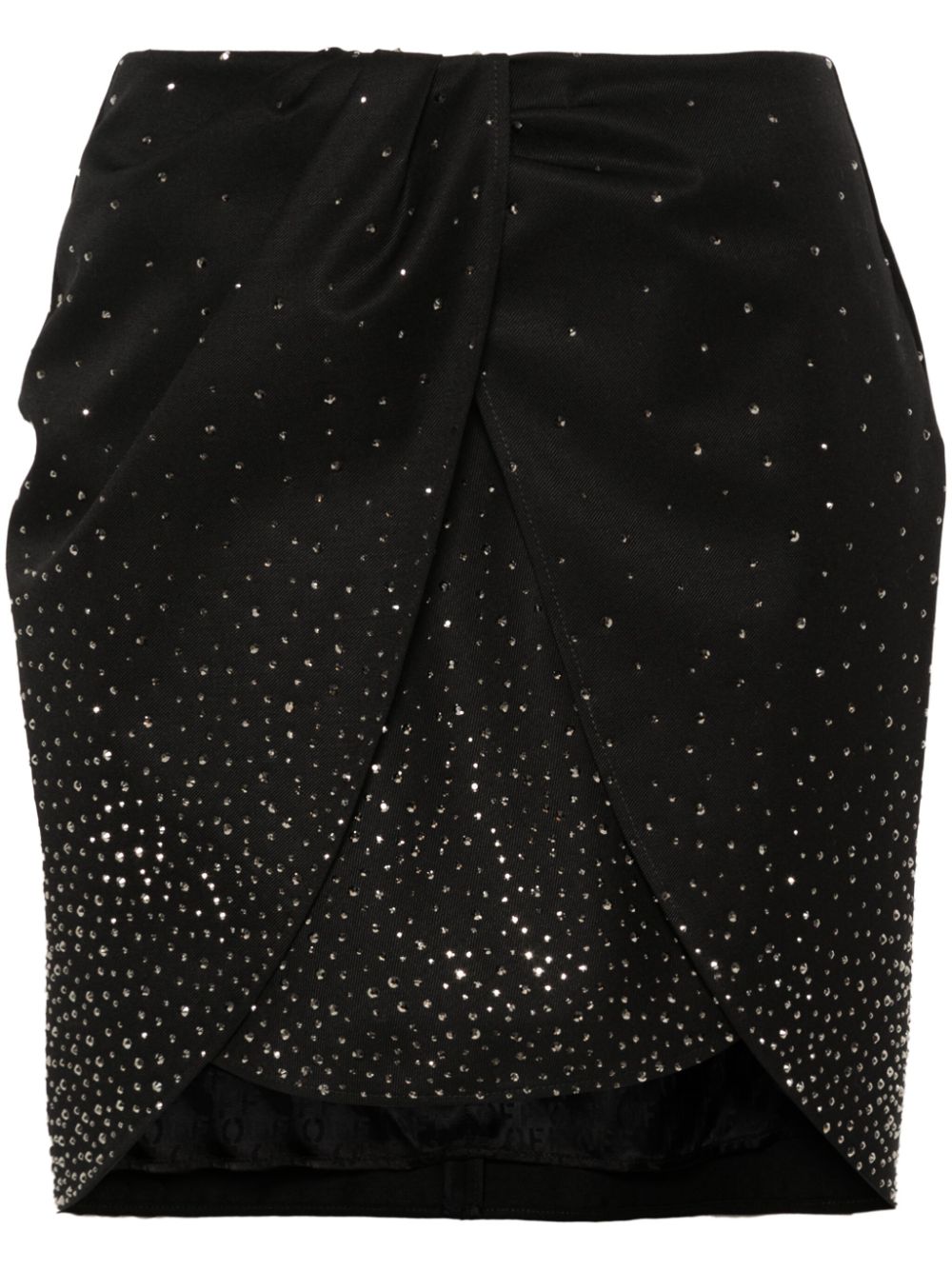 Crystal-embellished mini skirt - Black