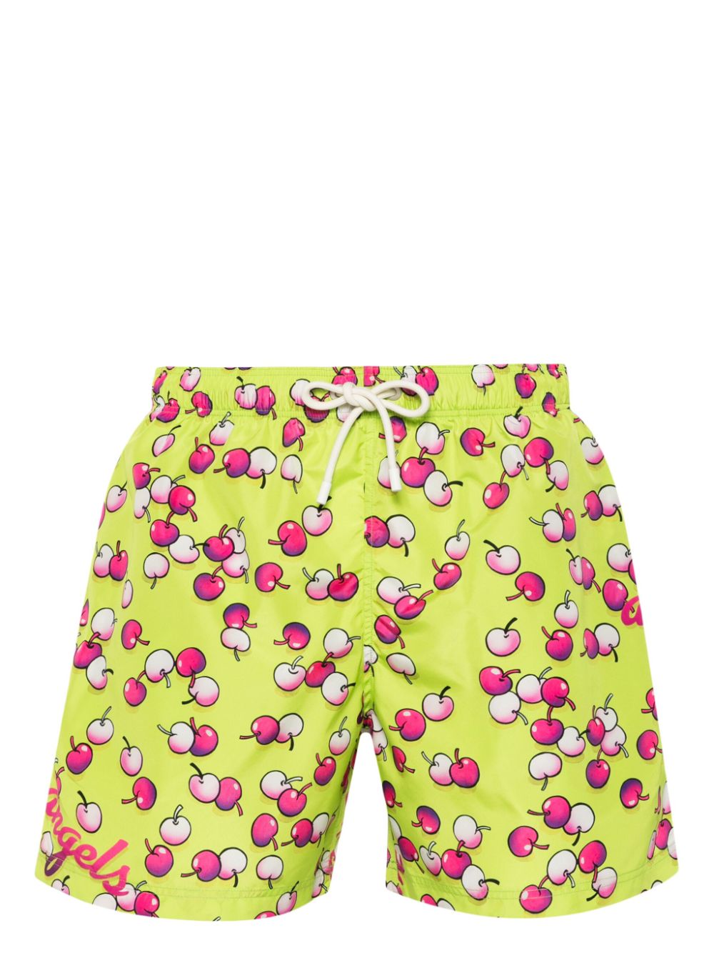 Cherry-print swimming shorts - Green