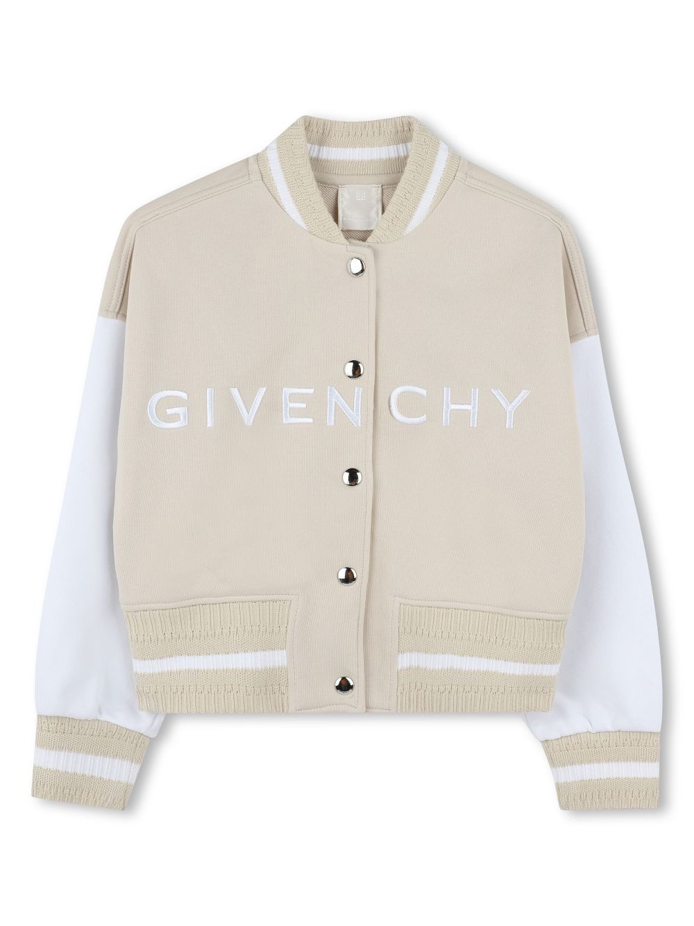 Logo-embroidered bomber jacket - Neutrals