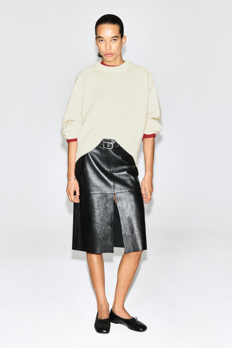 Rounded Wool Crew-Neck Sweater
