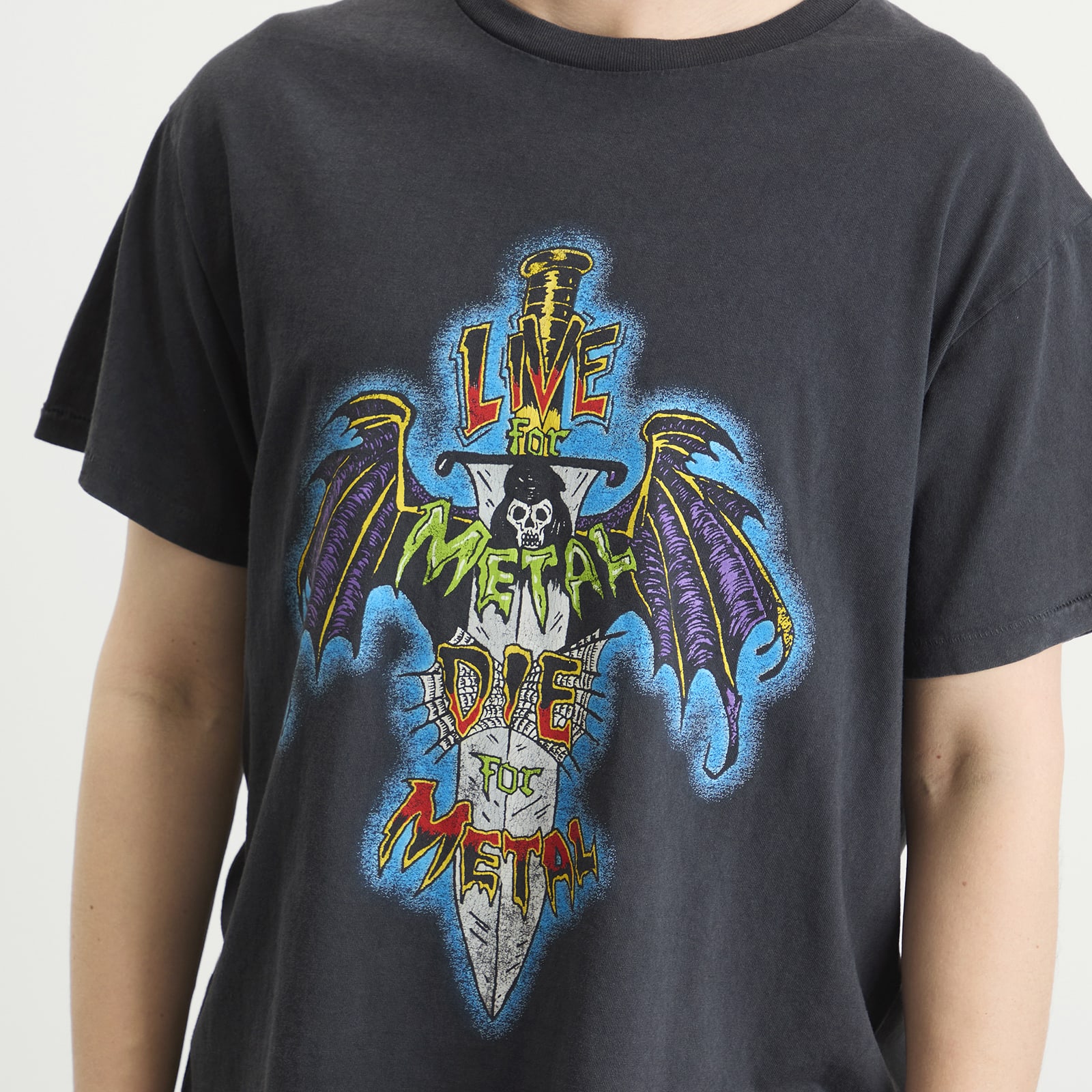 Men's Live For Metal T-Shirt Vintage Black