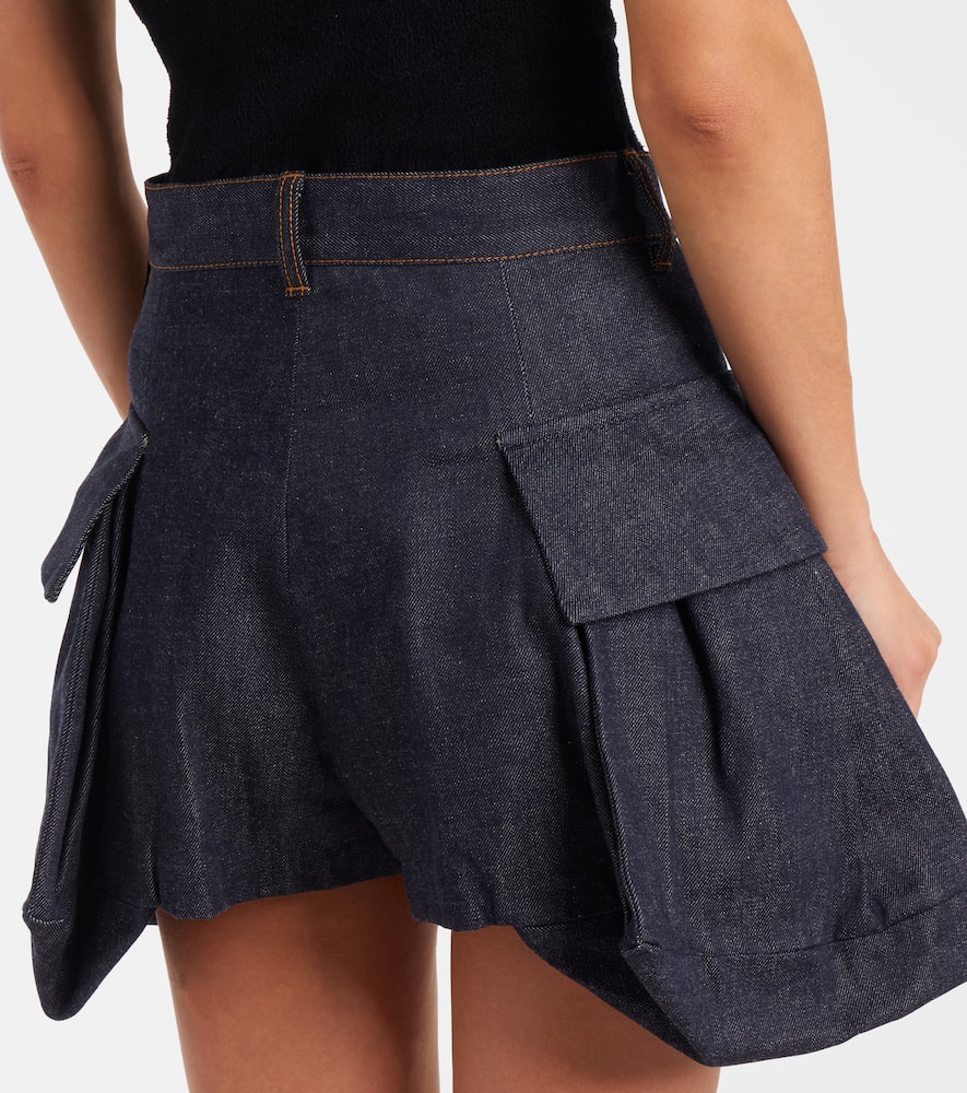 High-rise denim shorts