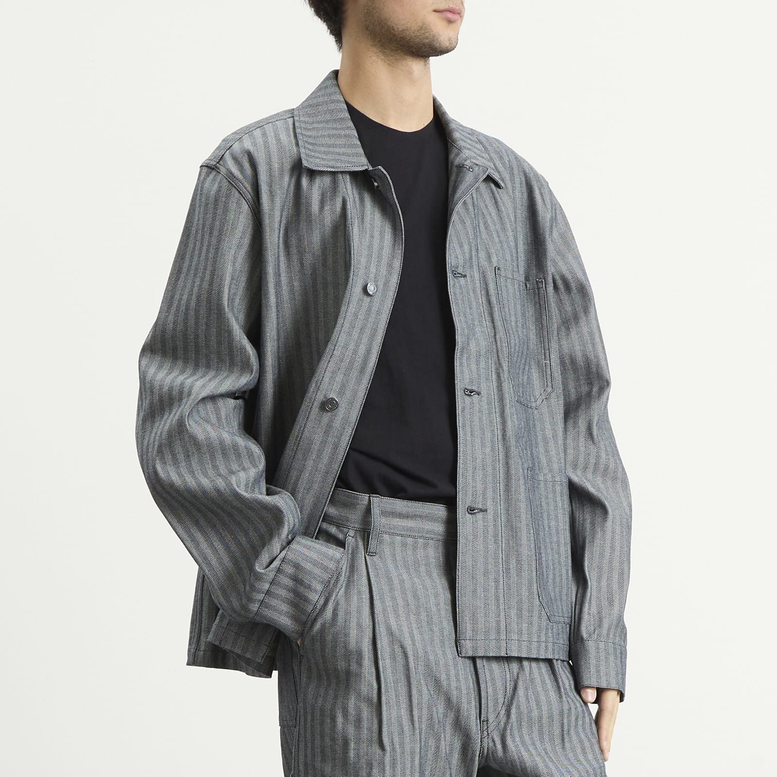 Men's Herringbone Chore Jacket Raw Denim