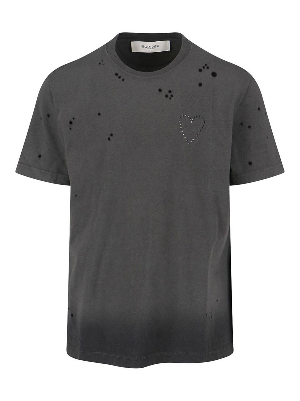 Golden Goose - heart detail t shirt distressed style