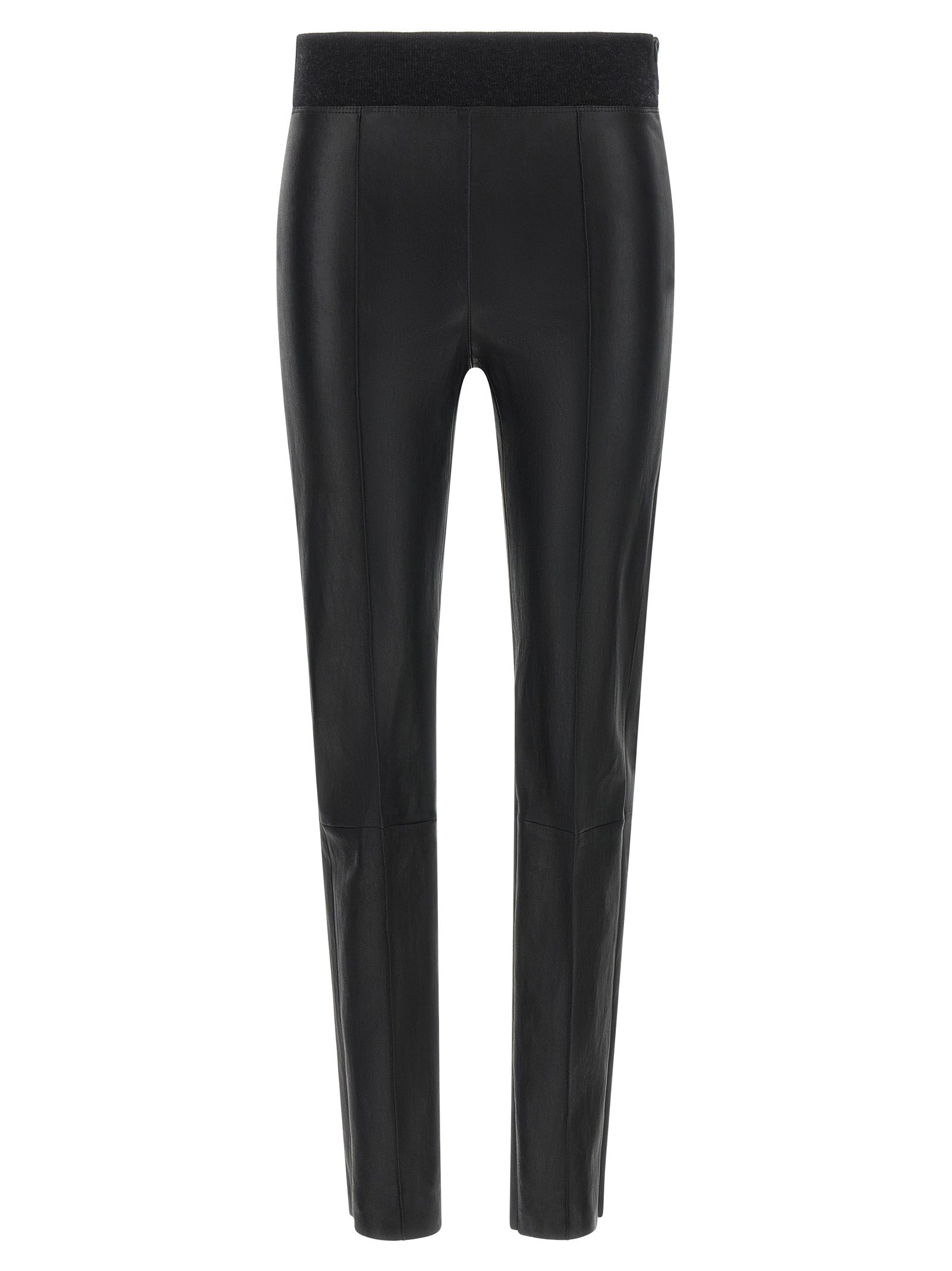 Lamb Leather Leggings — Black