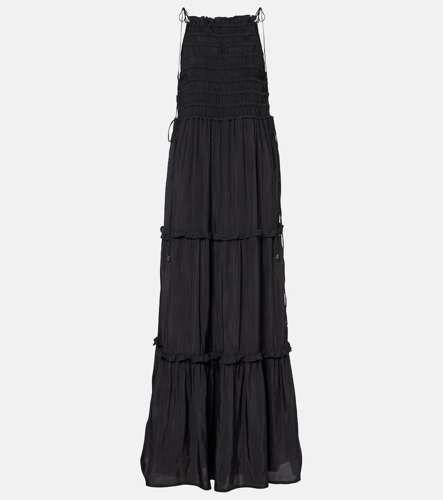 Smocked tiered maxi dress