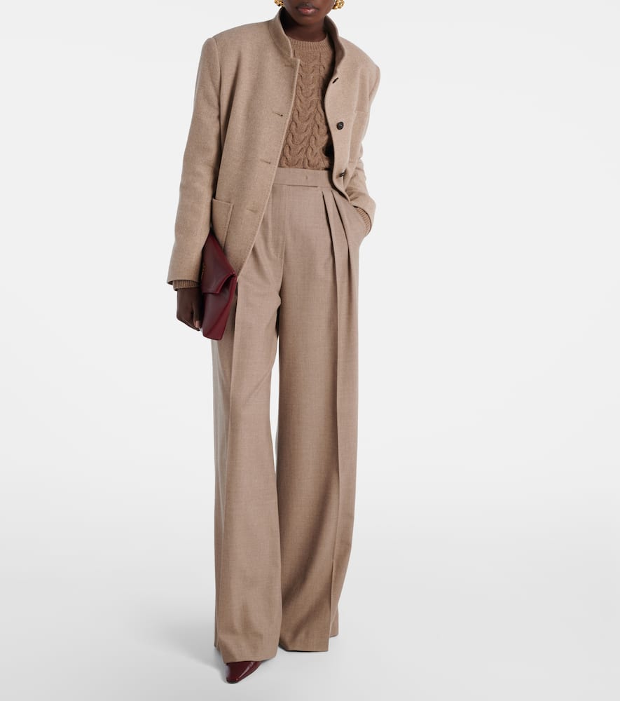 Cashmere-blend wide-leg pants