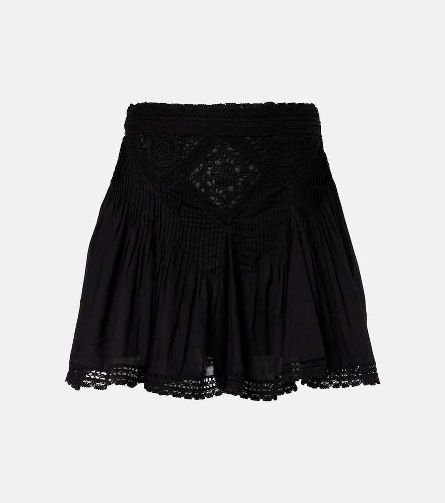 Goldie lace-trimmed cotton miniskirt