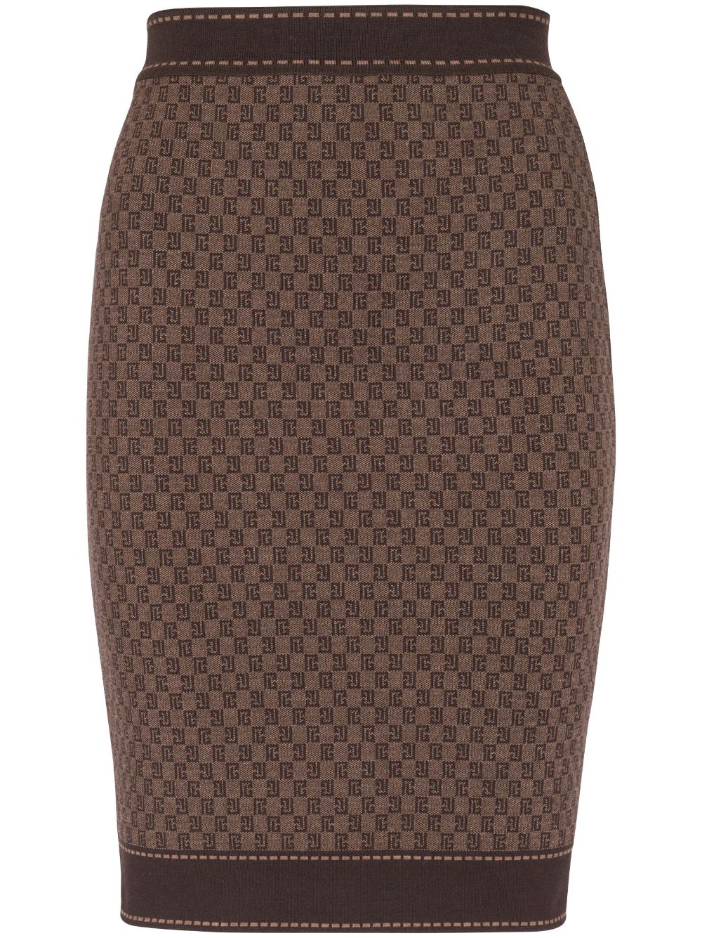 Monogram-jacquard skirt - Brown