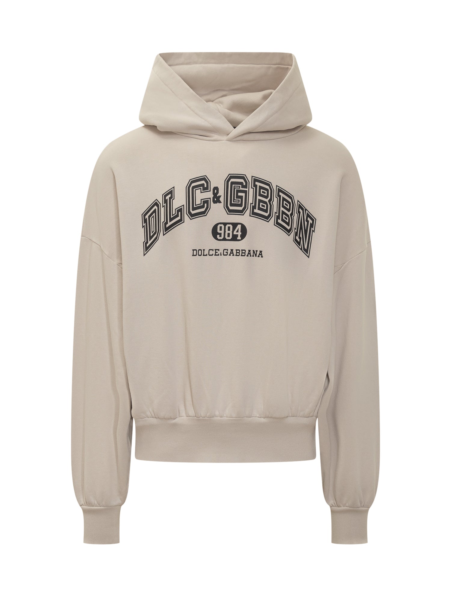 Stylish Sweatshirt with Hood and Logo Print