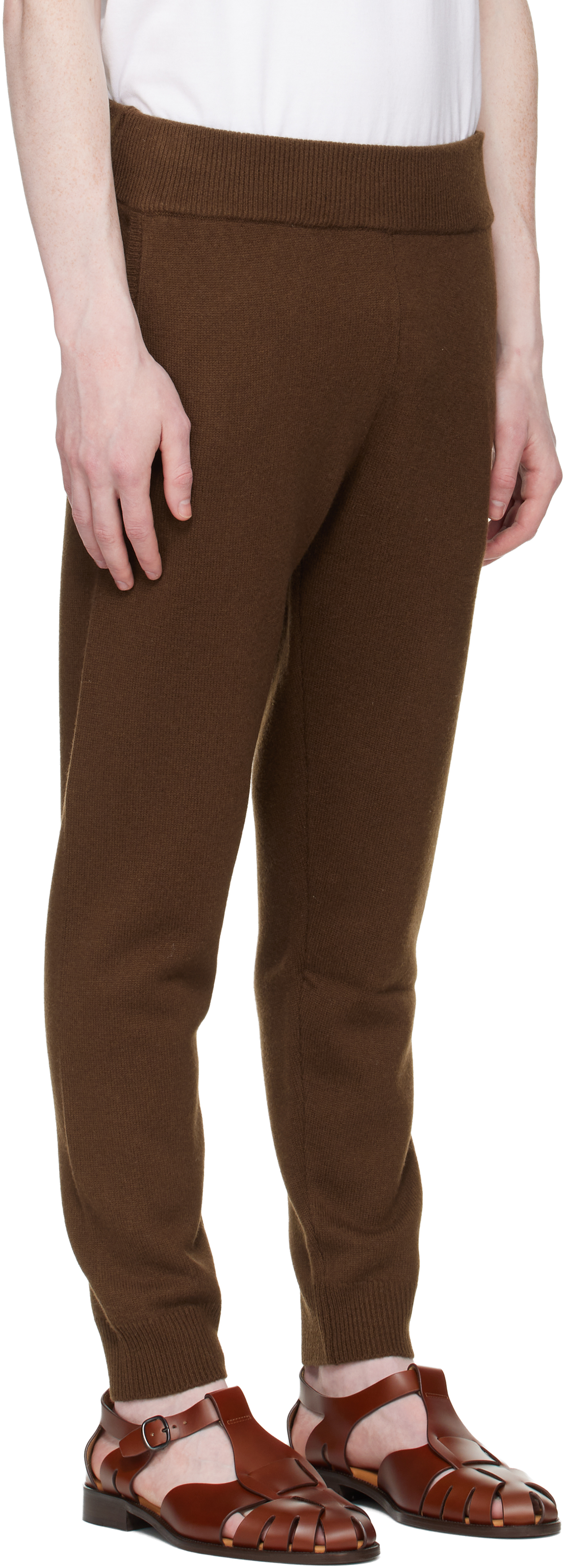 Brown Slim Knit Lounge Pants
