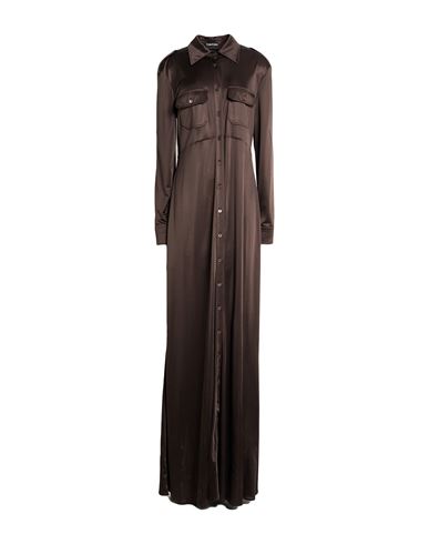 Woman Maxi dress Dark brown Size 0 Acetate