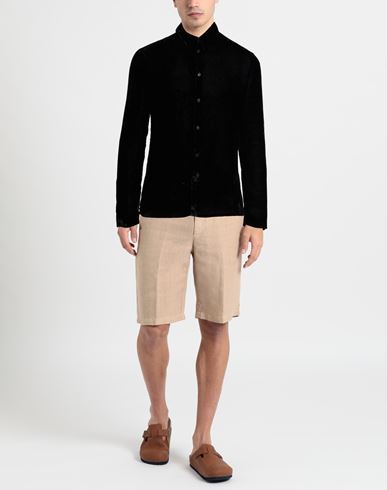 Man Shirt Black Size 38 Rayon, Polyester