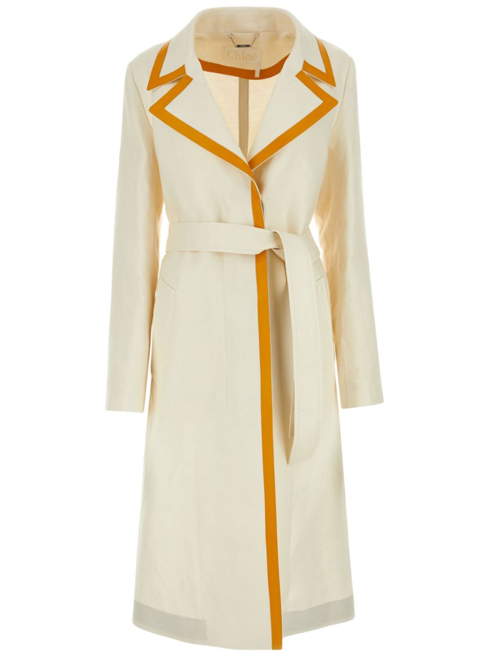 Contrast-trim trench coat - Neutrals