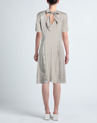 Woman Midi dress Taupe Size 10 Linen, Cotton, Elastane