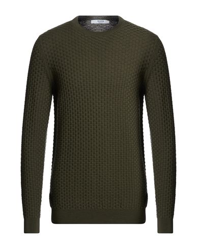 Man Sweater Military green Size 38 Merino Wool