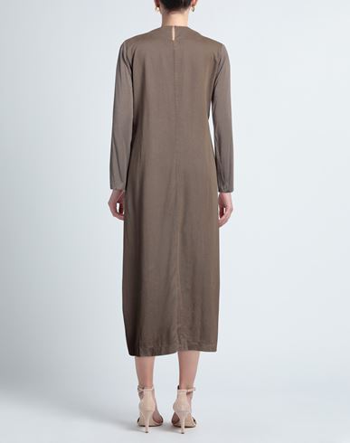 Woman Midi dress Khaki Size M Lyocell, Elastane, Cotton
