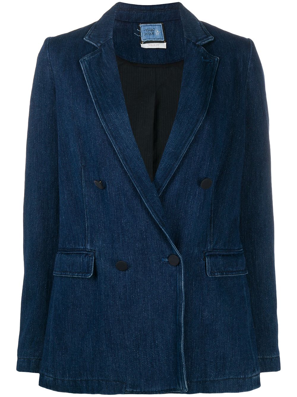 Double-breasted denim blazer - Blue