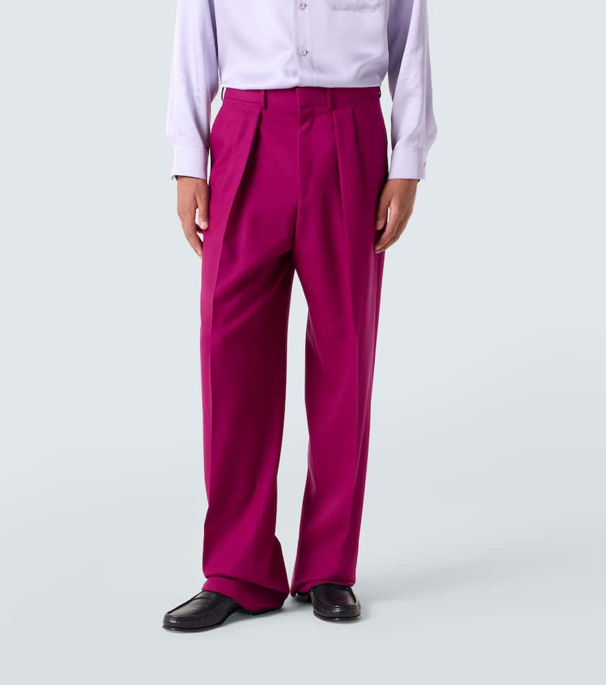 Wool twill suit pants