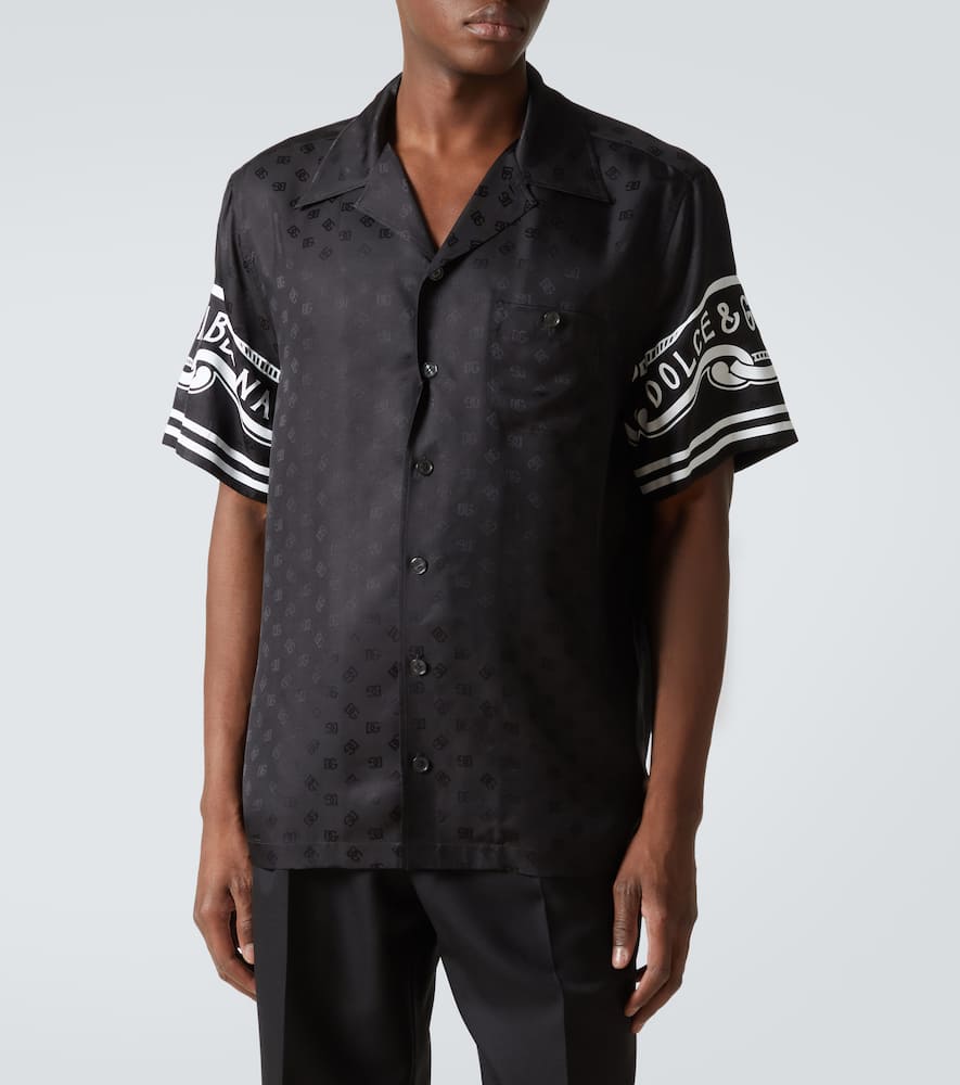Printed silk twill shirt