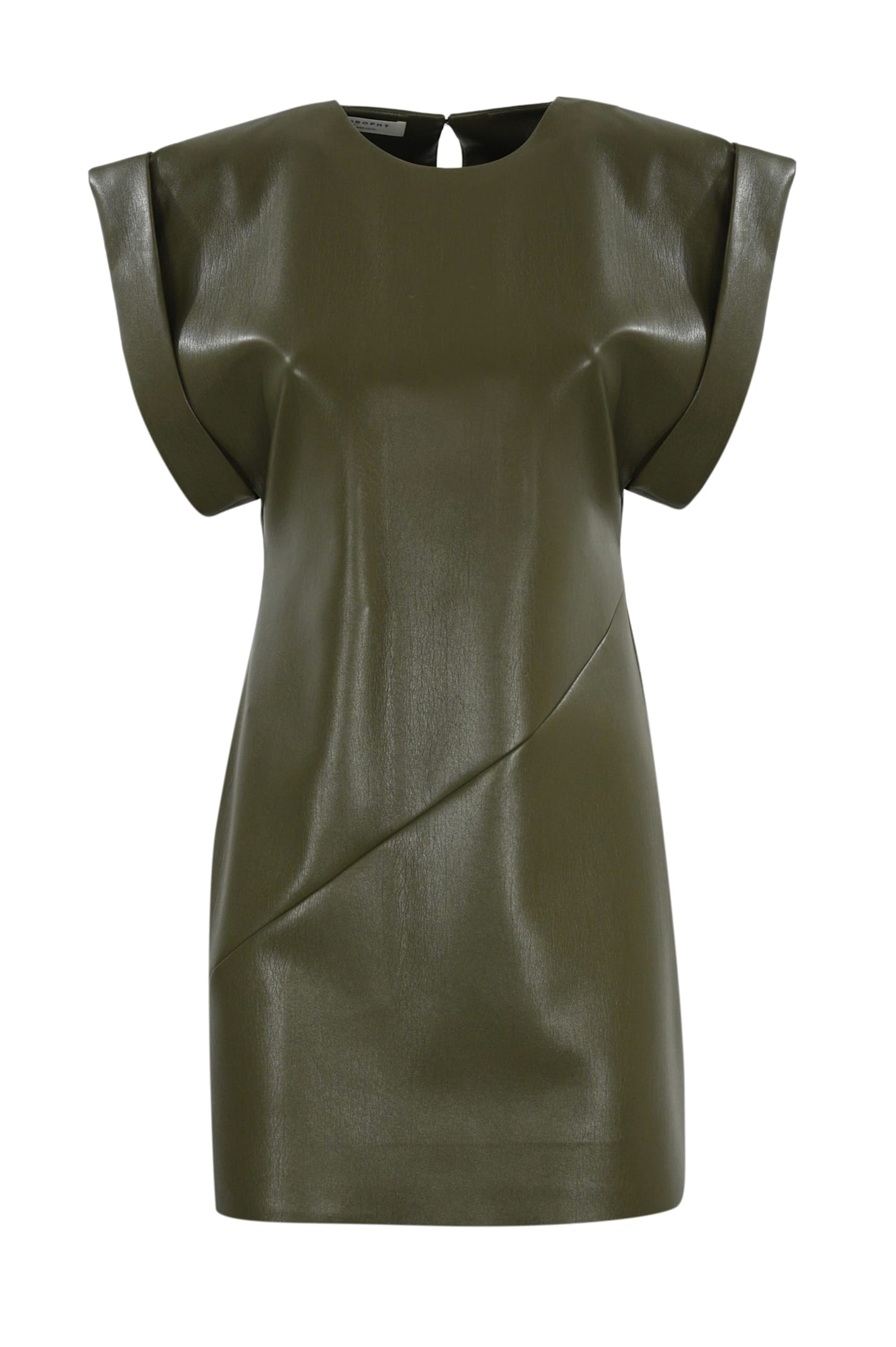 Dress In Coated Fabric