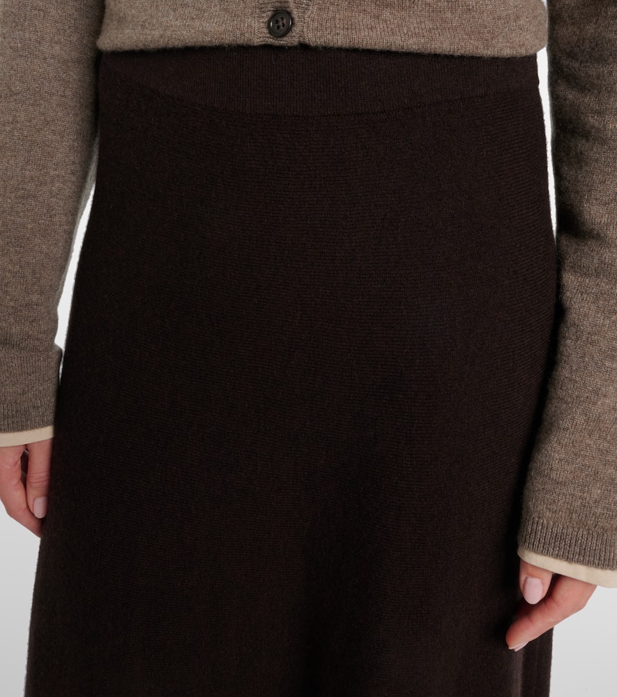Torie high-rise cashmere maxi skirt