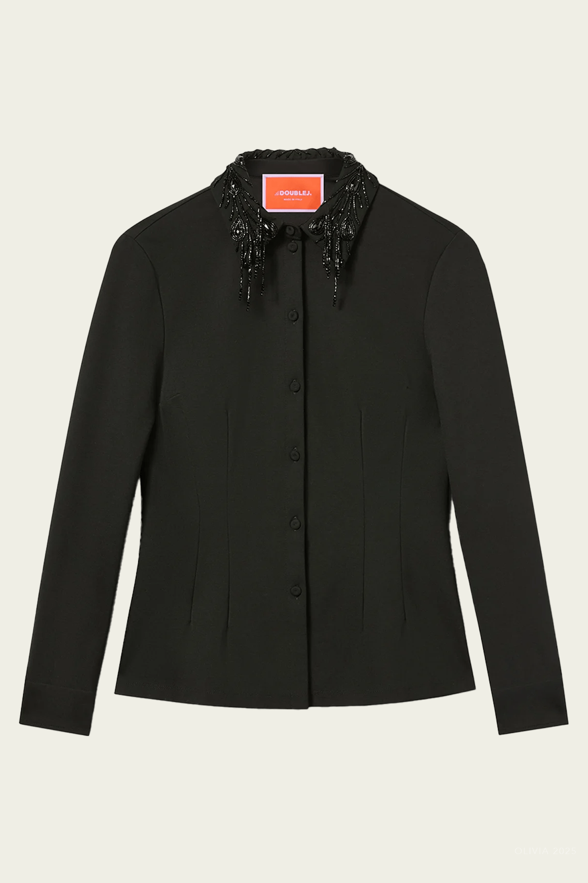 Fitted Shirt in Solid Black
