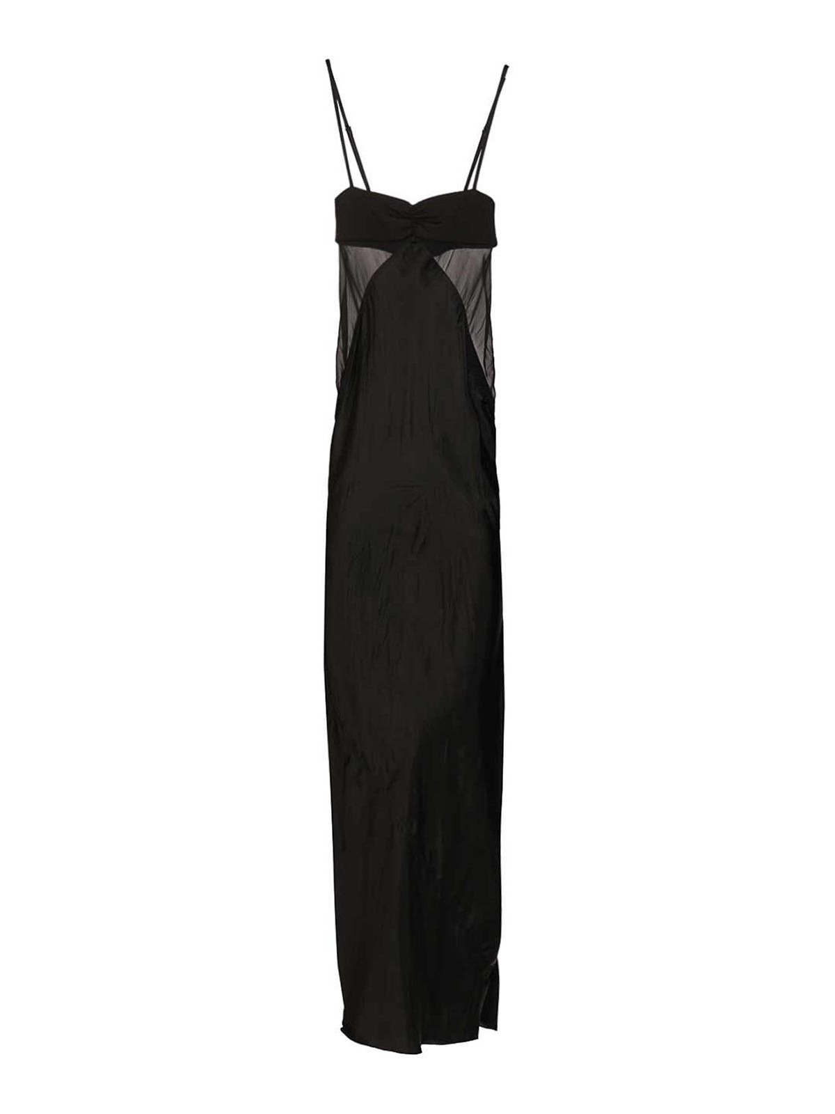 Rick Owens - ruched bodice combo floor length dre