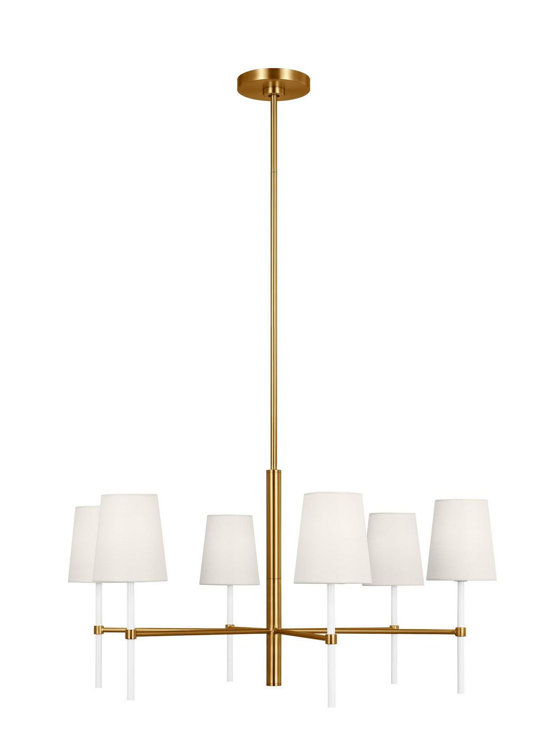 Visual Comfort Studio Monroe 6-Light Chandelier in Burnished Brass And Gloss White by Kate Spade New York