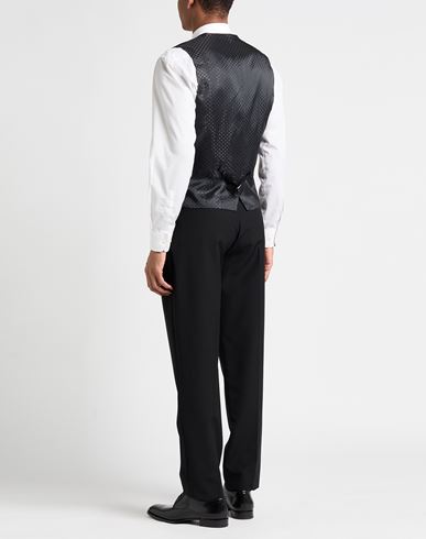 Man Tailored Vest Black Size 34 Virgin Wool, Elastane