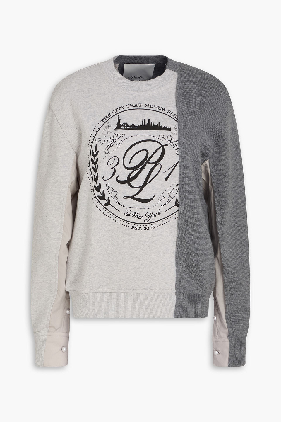 Printed French cotton-terry sweatshirt - Gray - S
