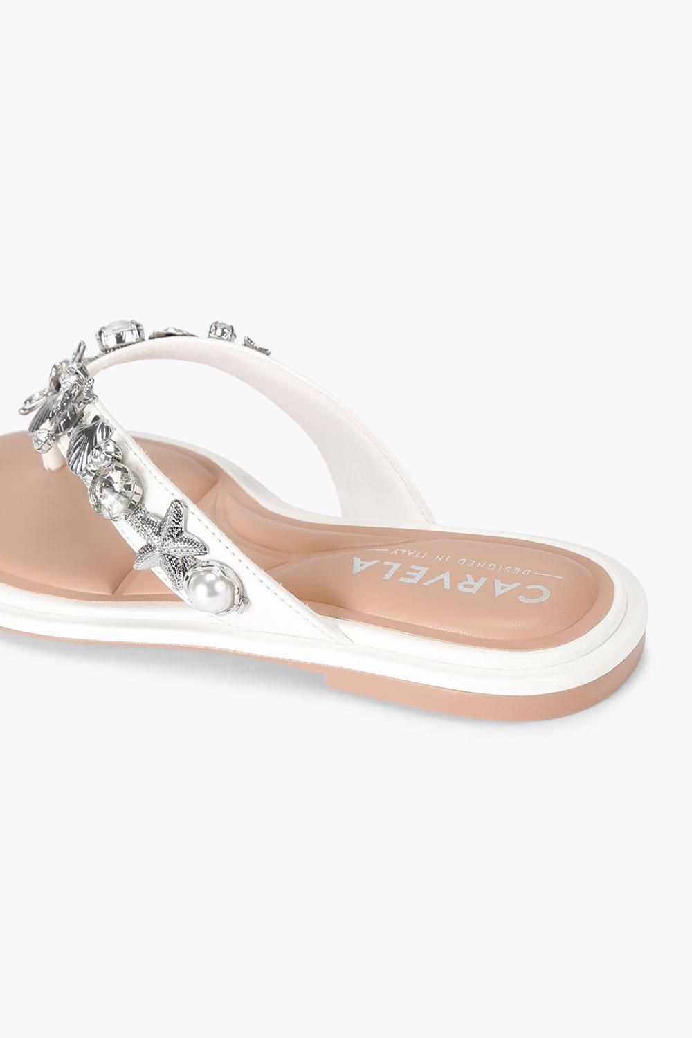 Carvela 'marina Flat Sandal' Sandals In White