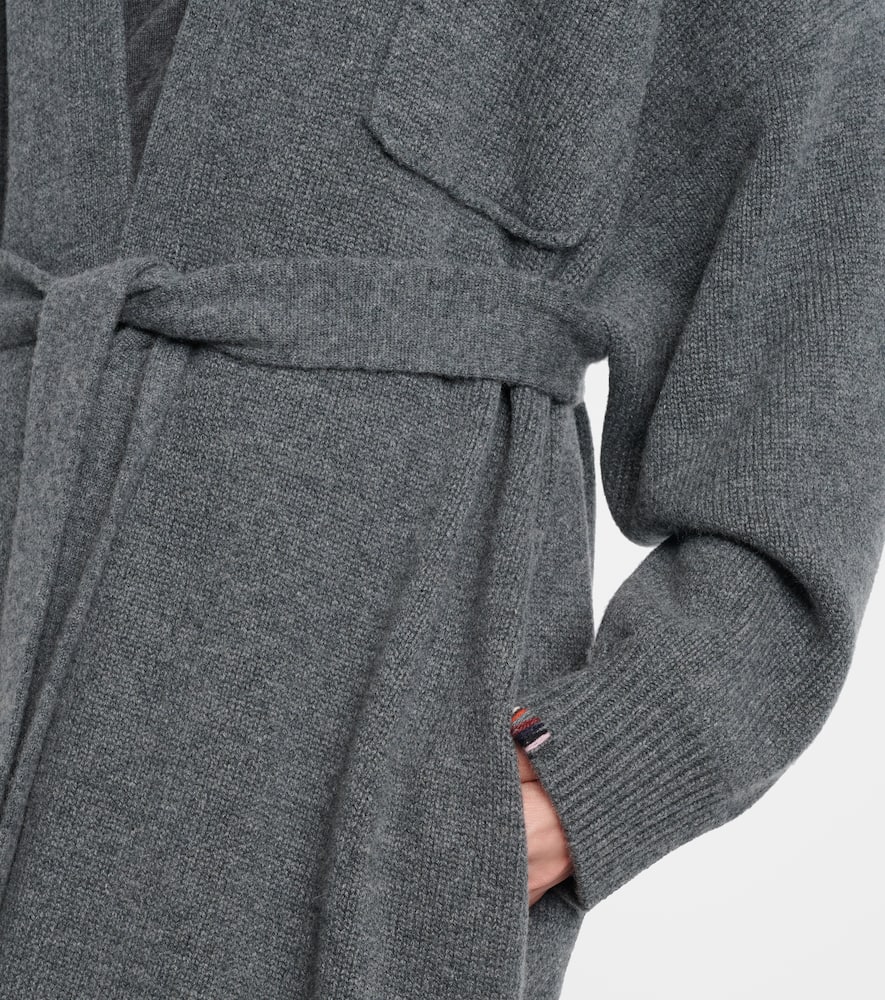 N°105 Coat belted cashmere wrap cardigan