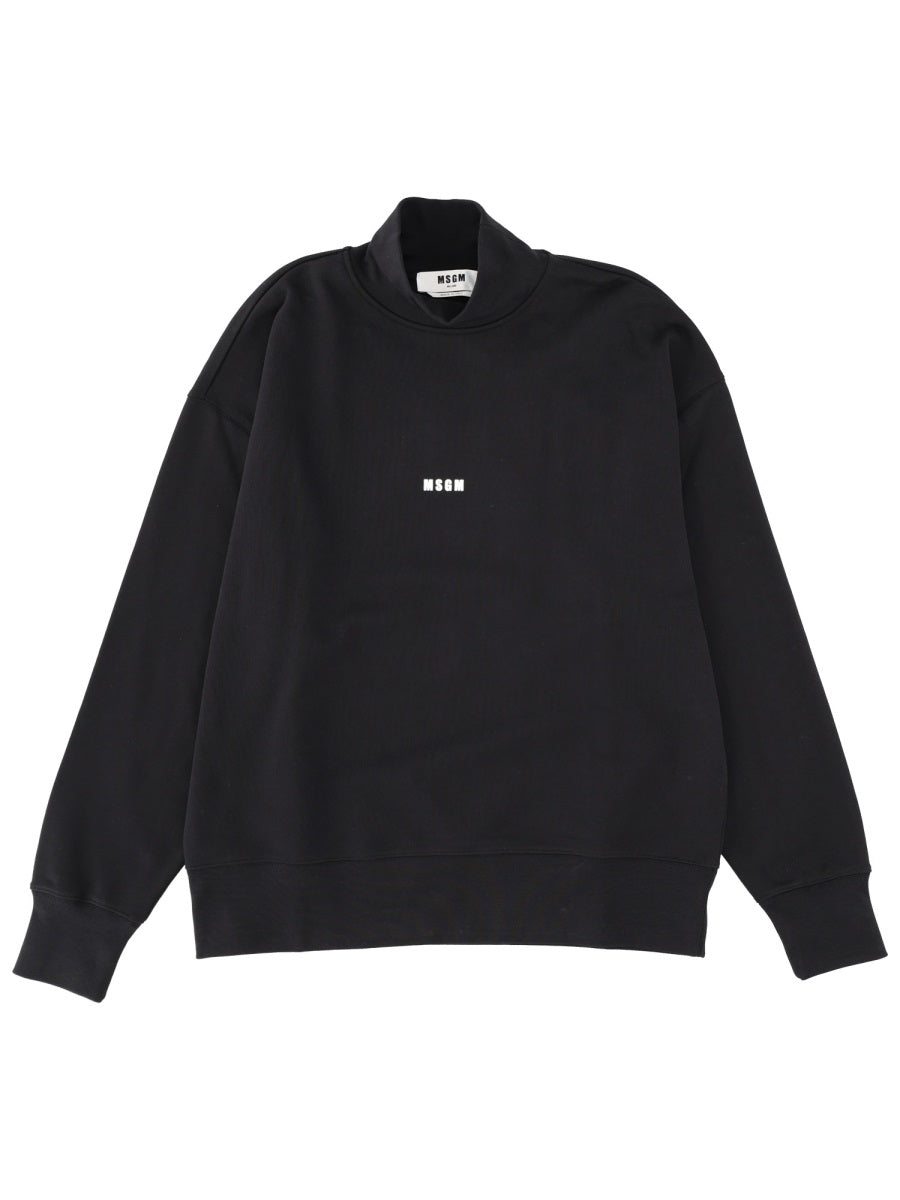 Men's Cotton Sweatshirt with Micro Logo