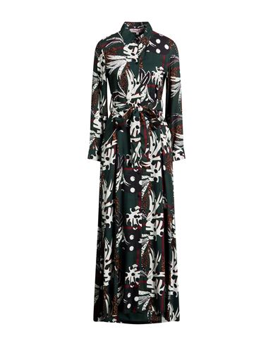 Woman Maxi dress Dark green Size M Viscose