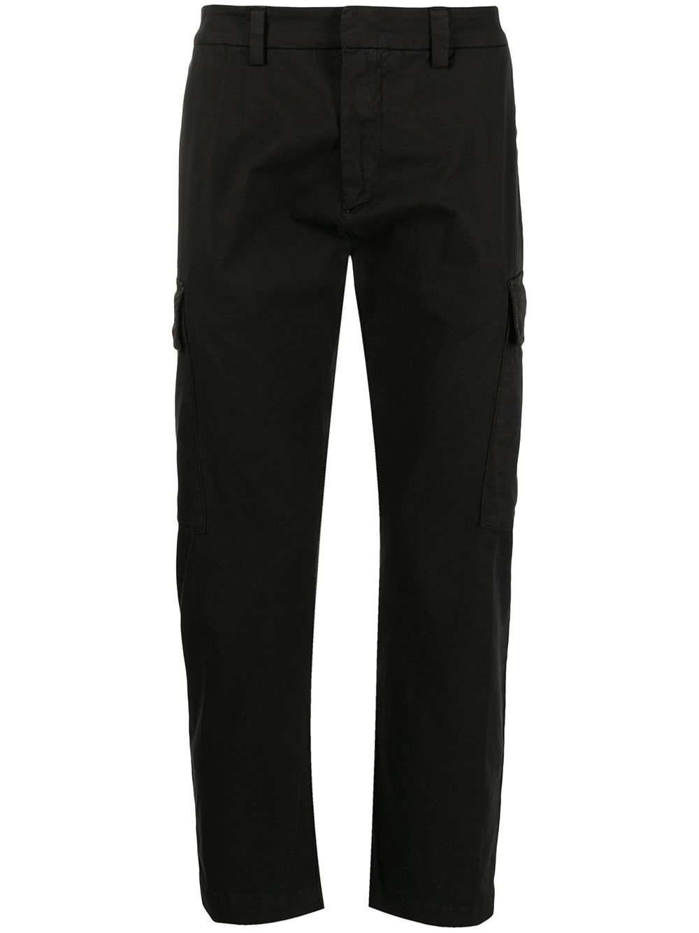Pressed-crease stretch-cotton tailored trousers - Black