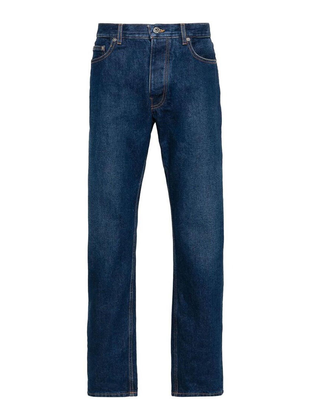 Engraved-logo low-rise jeans - Blue