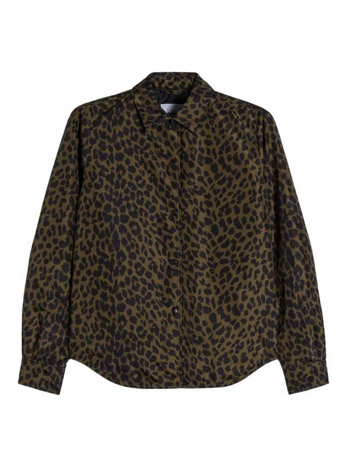 Aspesi - long sleeve collared animal print shirt