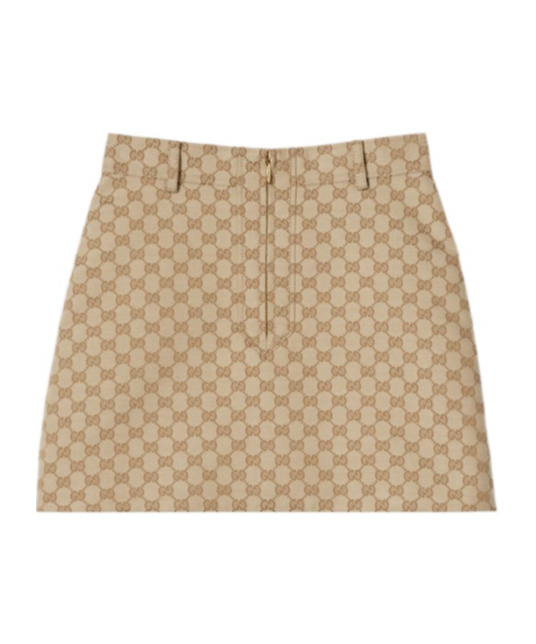 GG cotton canvas jacquard fabric skirt