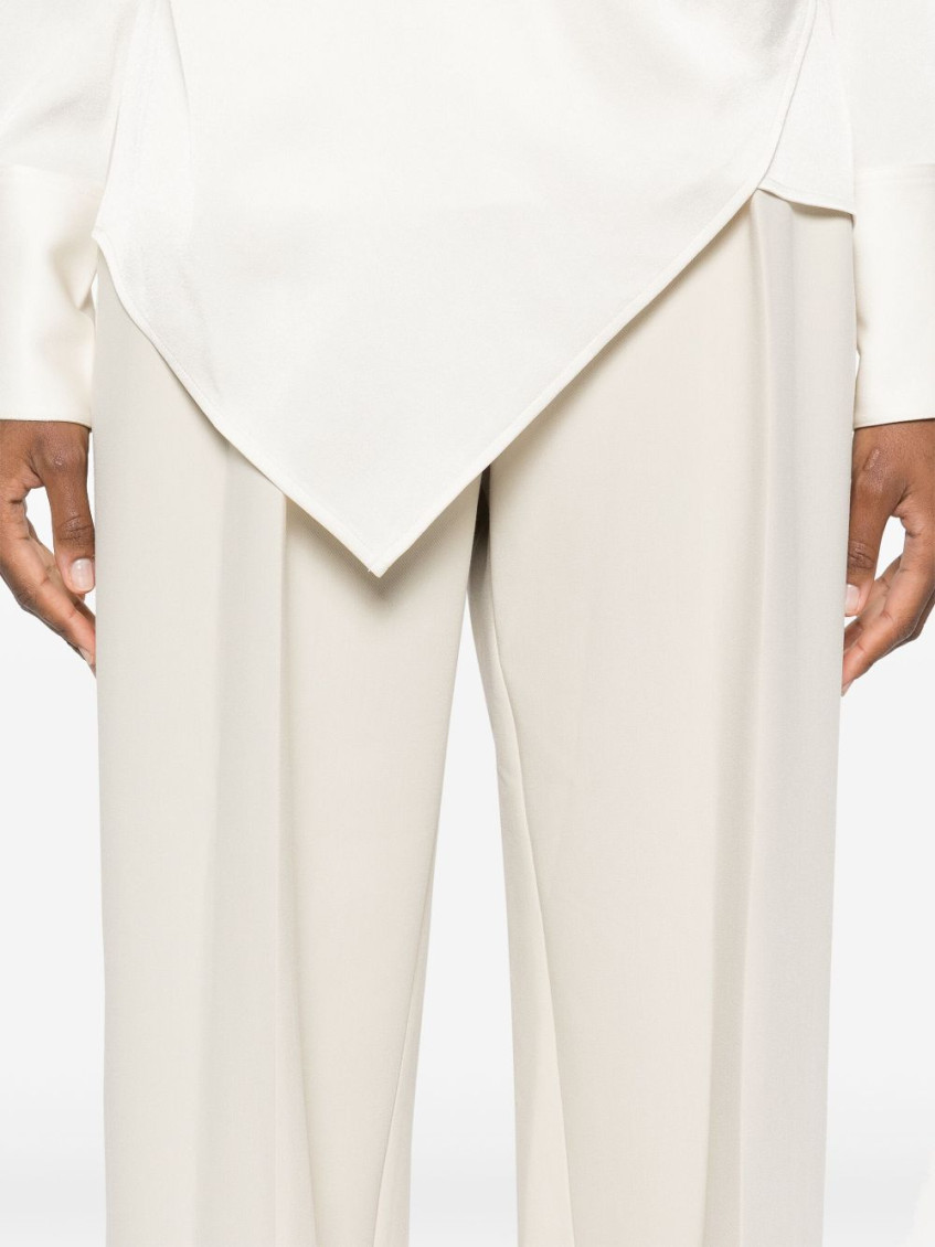 Beige tailored trousers