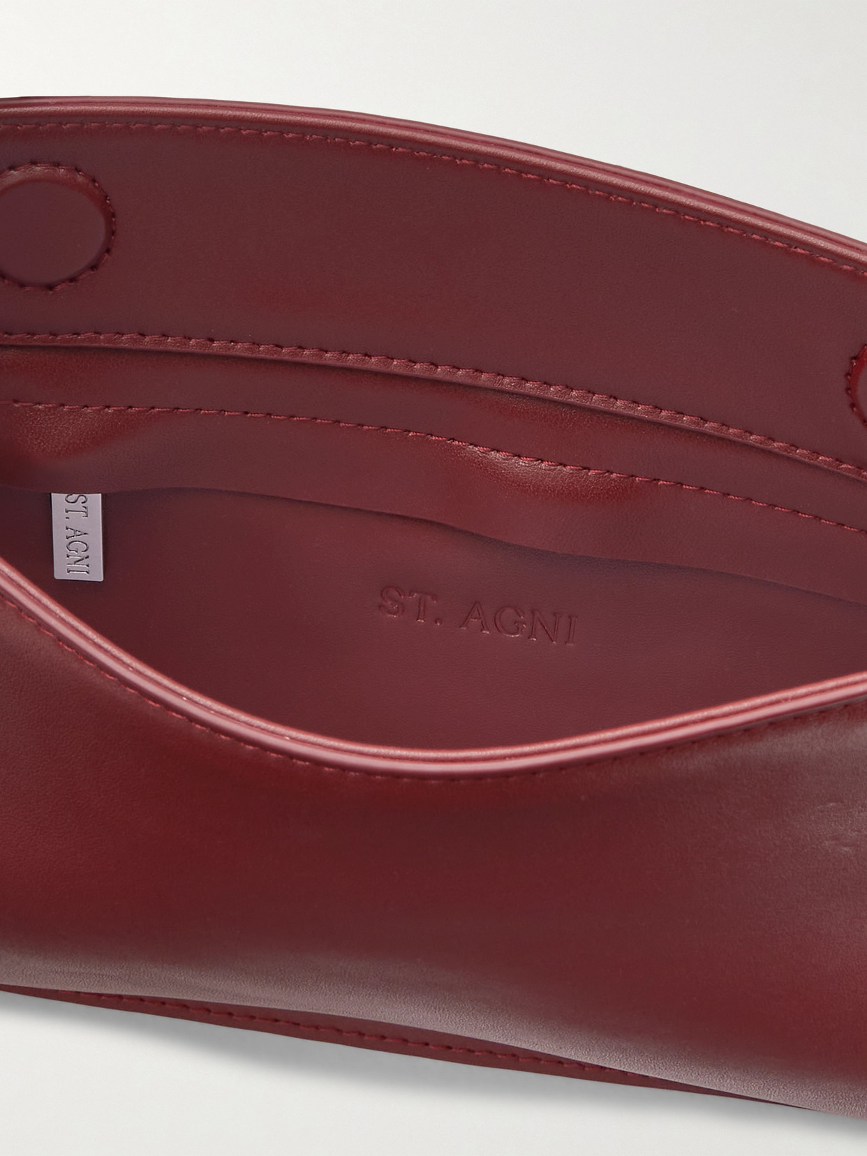90s Leather Shoulder Bag - Burgundy