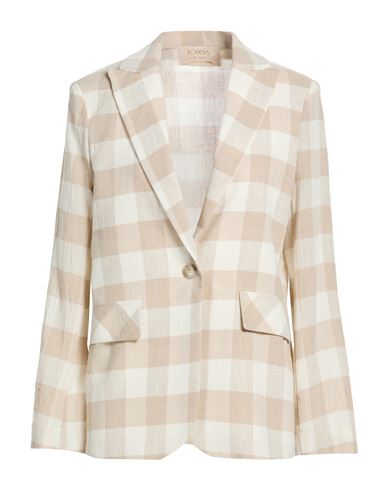 Woman Blazer Sand Size 4 Linen, Polyester, Cotton