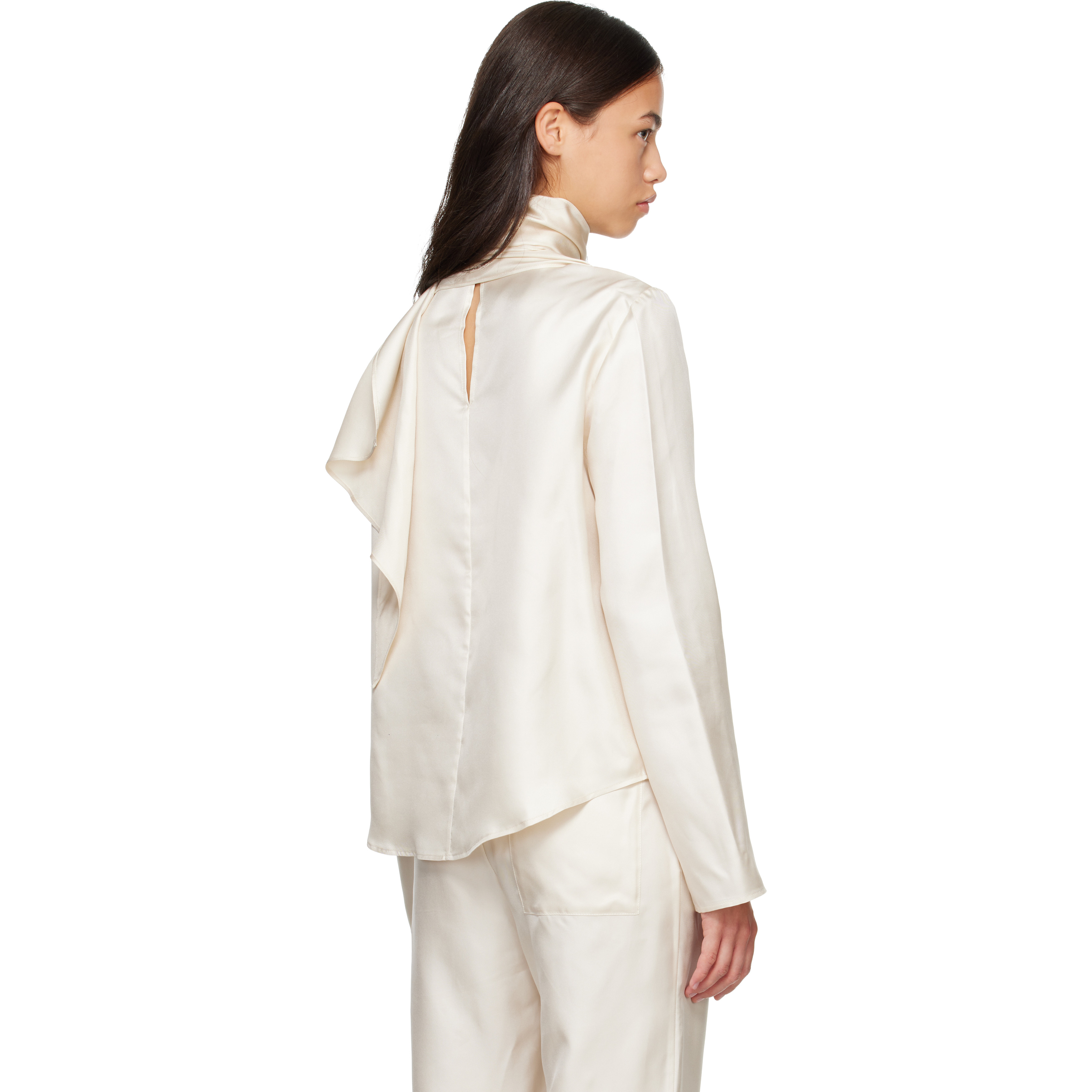 Off-White GALA Silk Twill Scarf Blouse