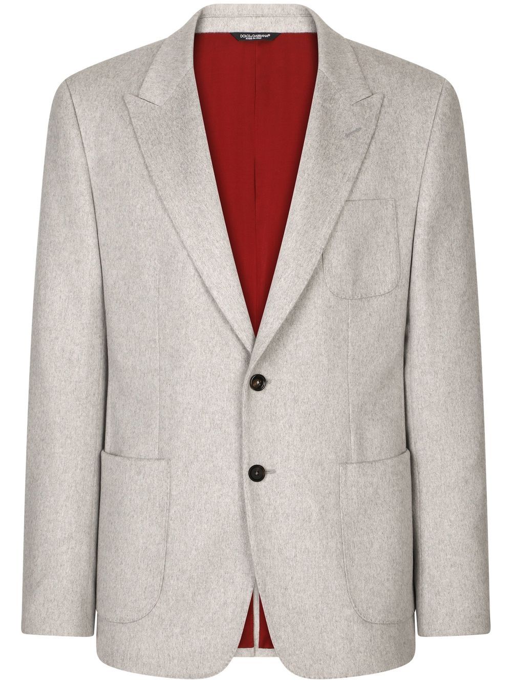 Cashmere-silk single-breasted blazer - Grey